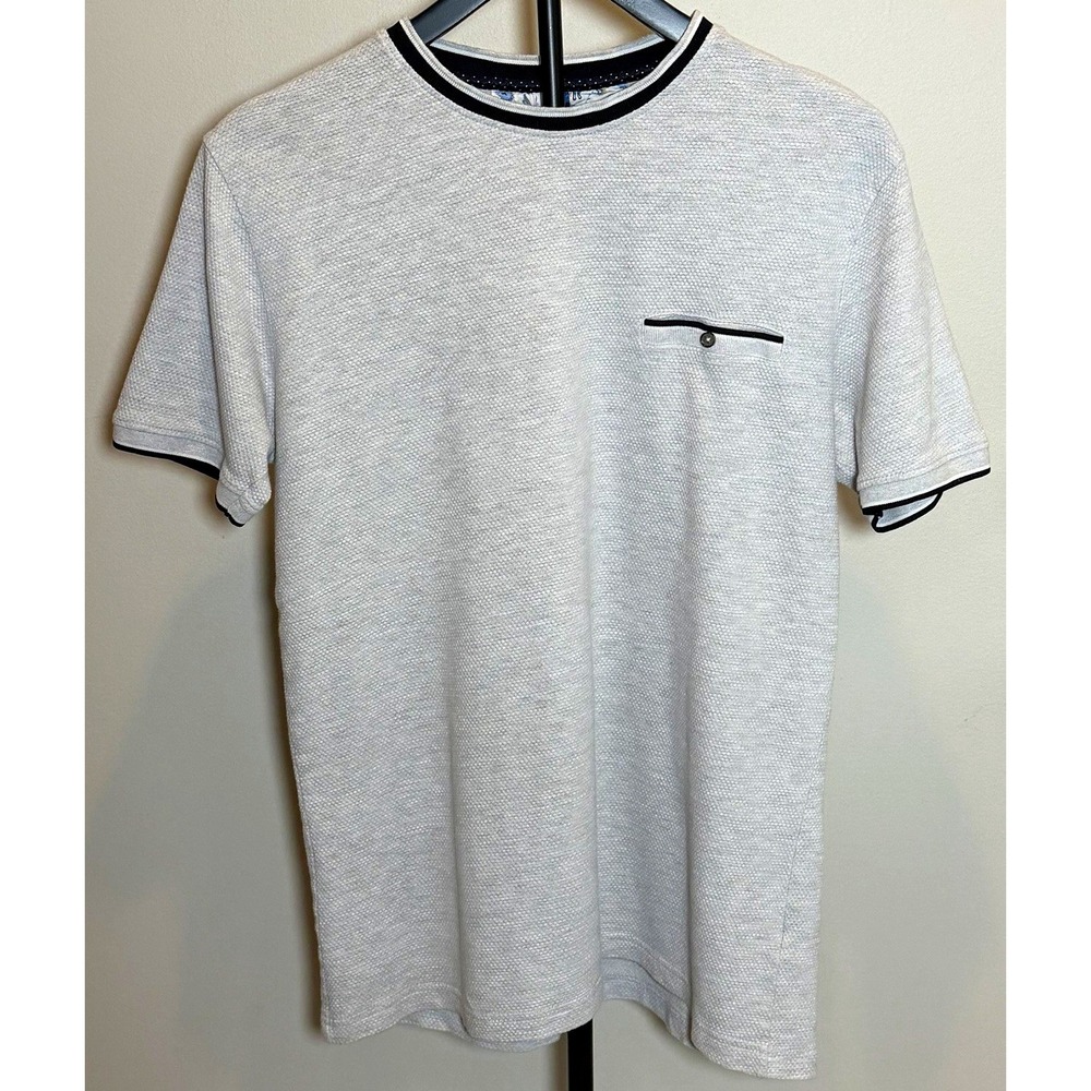 Denim & Flower Ricky Singh Men's Gray Cotton Blend Pocket Tee Crew Neck S